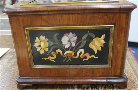 A large 19th century Italian kingwood and tulipwood crossbanded casket, 16.5in.